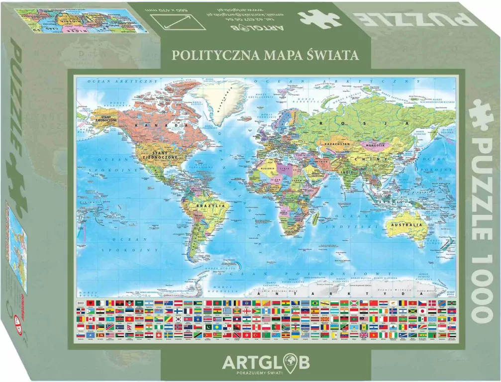 Puzzle 1000 - Mapa polityczna świata - tantis.pl