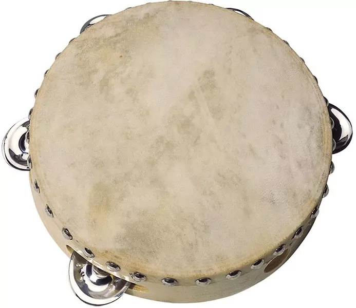 Goki. Tamburyn z naturalnej skóry z 5 talerzykami - tantis.pl