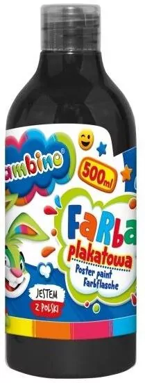 Farba plakatowa czarna 500ml BAMBINO - tantis.pl