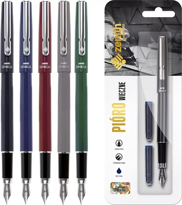 Pióro wieczne Zenith Omega Chrome Classic + 2 naboje blister 1szt.mix - tantis.pl
