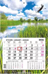 Kalendarz 2026 jednodzielny główka płaska Mazury
