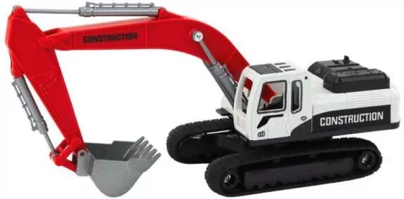 Koparka gąsienicowa metalowa. Biało-czerwona - tantis.pl