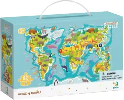 Mapa świata zwierząt Puzzle obserwacyjne 80