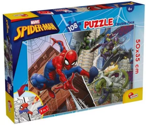 Lisciani. Puzzle 108 dwustronne. Marvel Spiderman