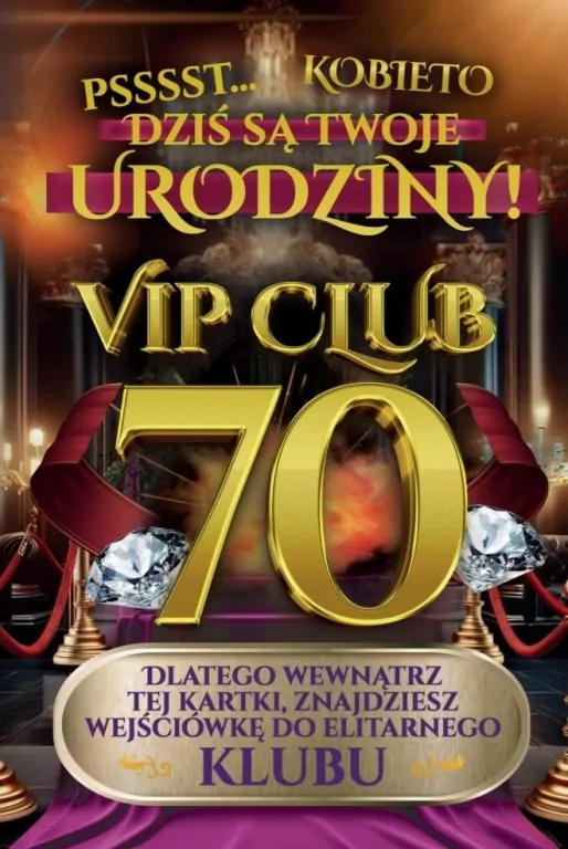 Karnet Urodziny 70 damskie - tantis.pl