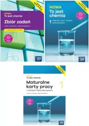Pakiet: NOWA To jest chemia 1. Zbiór zadań z odpowiedziami/ NOWA To jest chemia 1. Podręcznik/ Maturalne karty pracy z kartami laboratoryjnymi. Klasa 1. Liceum i techniku. Zakres rozszerzony