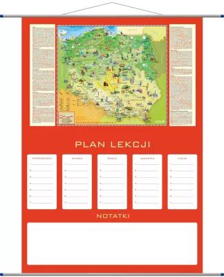 Plan lekcji, mapa. Polska Młodego Odkrywcy