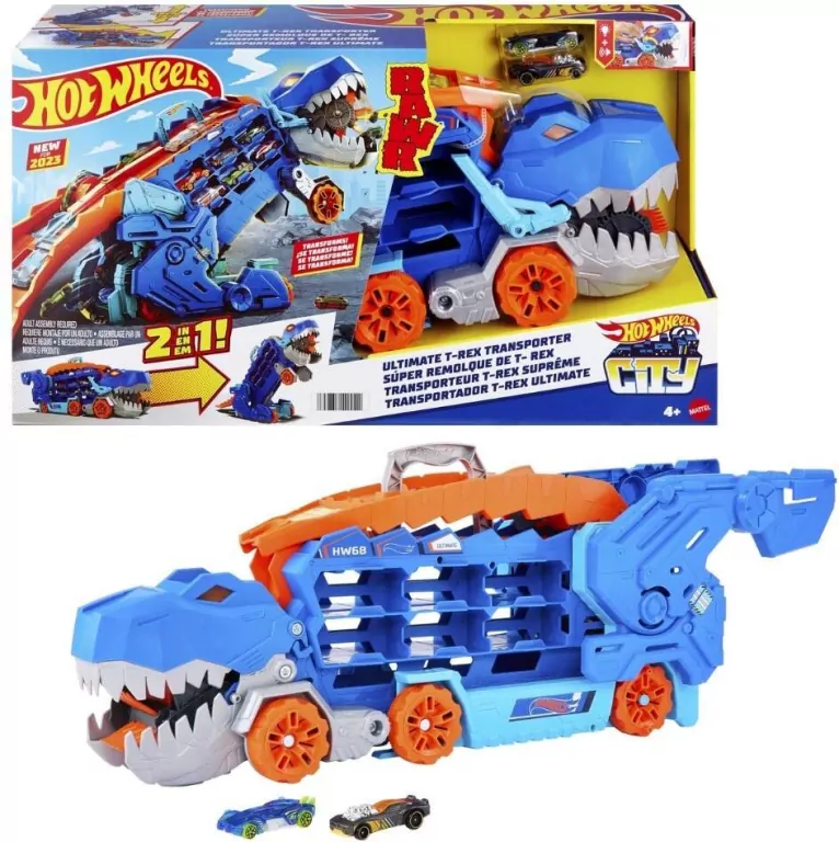 Hot Wheels. City T-Rex Mega Transporter - tantis.pl