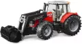 Traktor Massey Ferguson. Pojazd rolniczy z ładowarką. 7624 BRUDER - tantis.pl