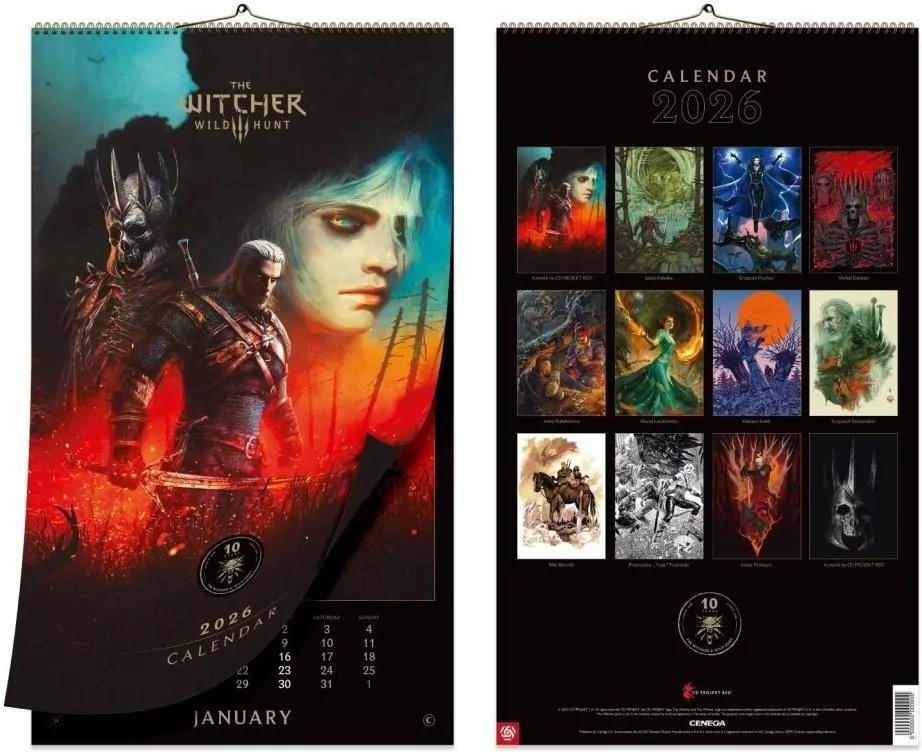 Kalendarz 2026 The Witcher (Wiedźmin) 3: Wild Hunt - tantis.pl