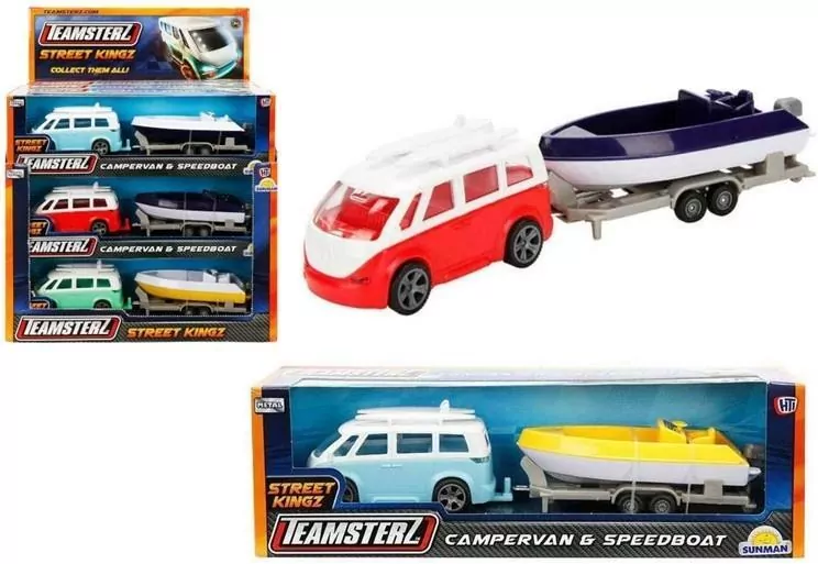 Autko campervan+trailer mix 1:64 - tantis.pl
