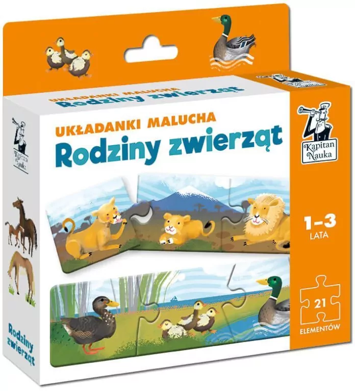 Rodziny zwierząt. Układanki malucha. Kapitan Nauka - tantis.pl