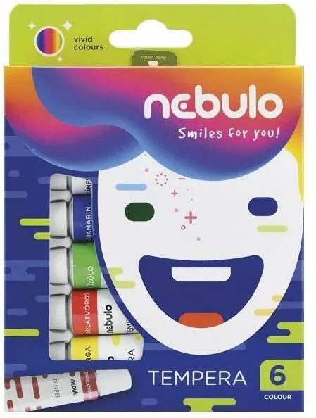 Farby tempera w tubie 6 kolorów NEBULO - tantis.pl