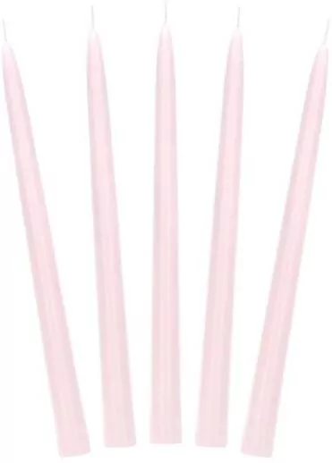 Świeca stożkowa matowa j. różowy 24cm - tantis.pl