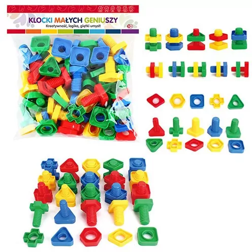 Klocki Małych Geniuszy. Figury ze śrubkami - tantis.pl