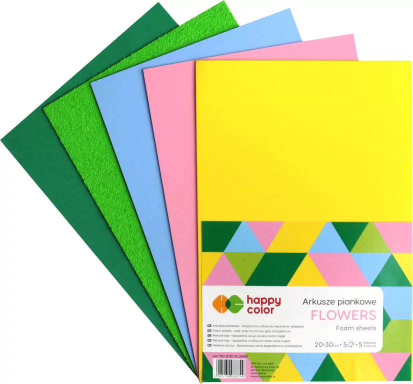 Arkusze piankowe A4 5 kolorów Flower - tantis.pl