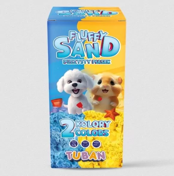 Fluffy Sand 2x70g niebieski/żółty TUBAN - tantis.pl
