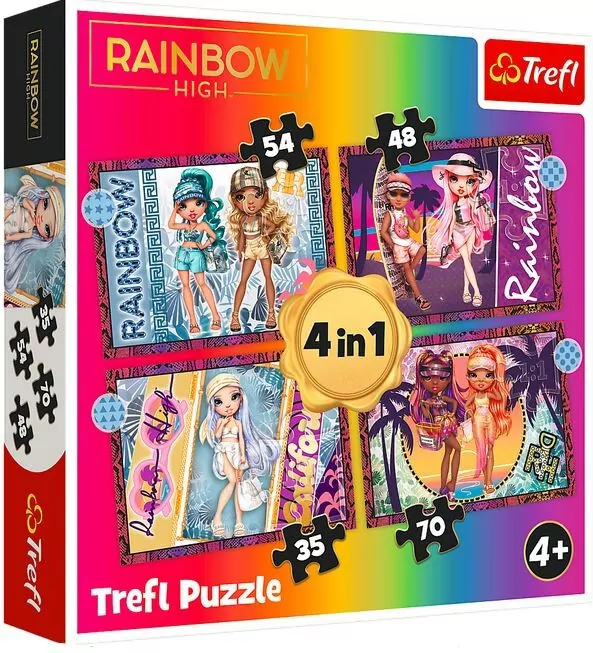 Trefl. Puzzle 4w1. Modne laleczki - tantis.pl