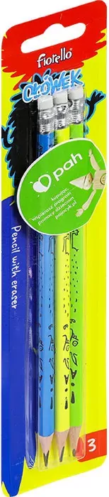 Kw trade. Ołówek z gumką, 3 sztuki - tantis.pl