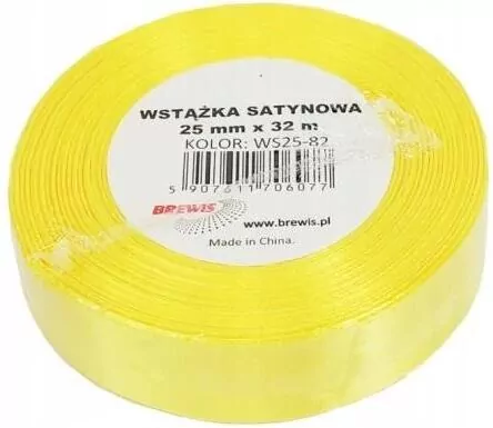 Wstążka satynowa kanarkowy 25mm x 32m - tantis.pl
