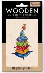 Karnet drewniany C6 + koperta. Księżniczka