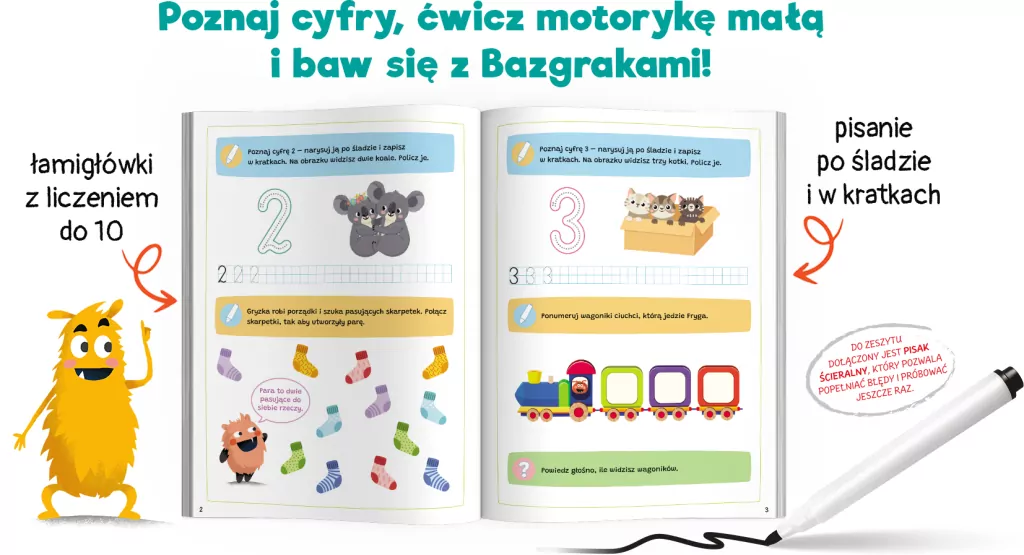 Kapitan Nauka. Bazgraki piszą po śladzie. Cyferki - tantis.pl