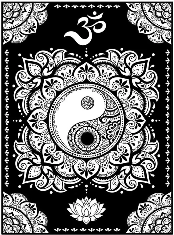 Kolorowanka welwetowa A4 Mandala YinYang - tantis.pl