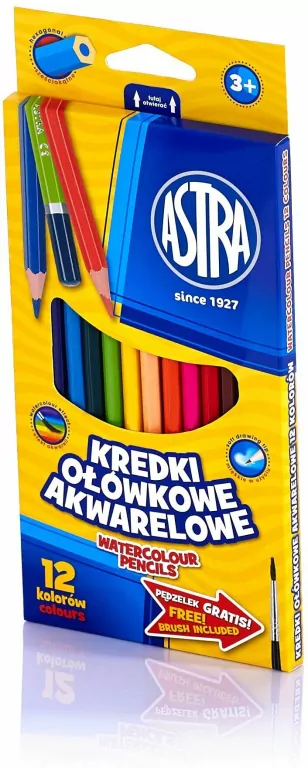 Kredki ołówkowe akwarelowe 12 kolorów - tantis.pl