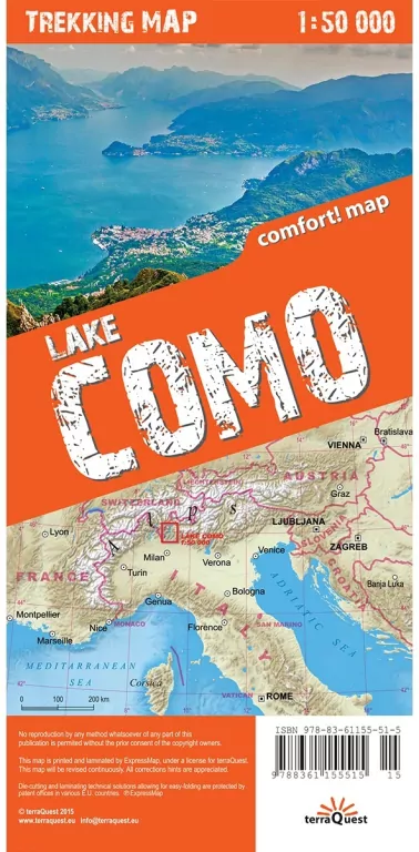 Trekking map Jezioro Como 1:50 000 mapa - tantis.pl