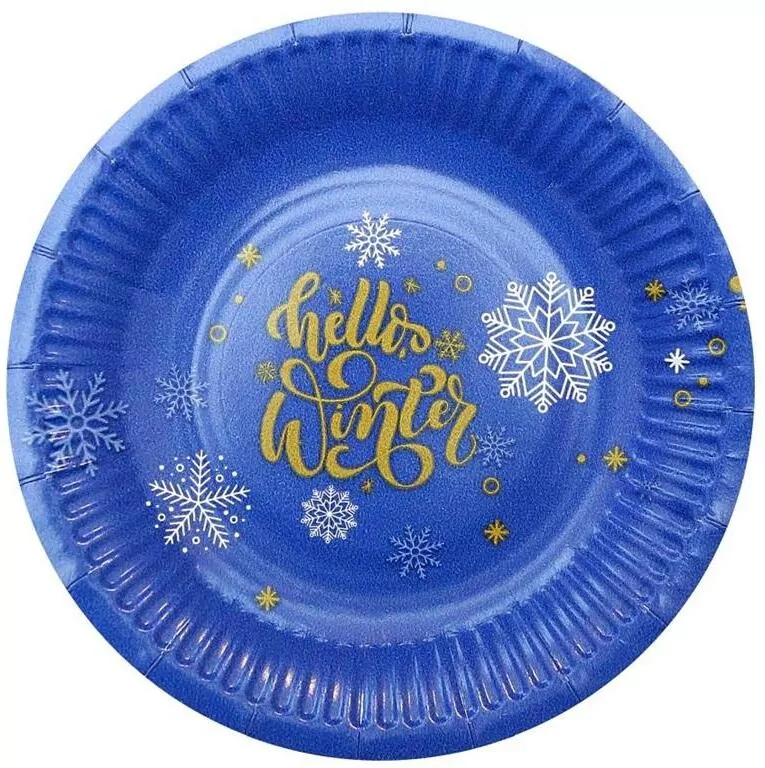 Talerzyki papierowe Hello Winter 18cm - tantis.pl