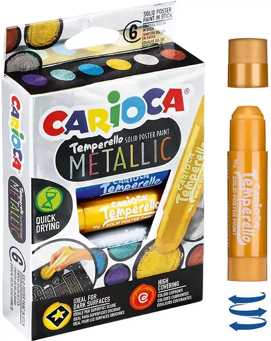 Carioca. Farby w sztyfcie. Temporello mealic, 6 kolorów - tantis.pl