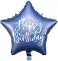 Balon foliowy. Happy Birthday. Granatowy 40cm - tantis.pl