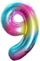 Balon foliowy 9. Tęczowa 85 cm - tantis.pl