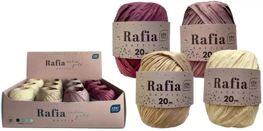 Rafia na szpulce 20m Satin Gold (12szt) - tantis.pl