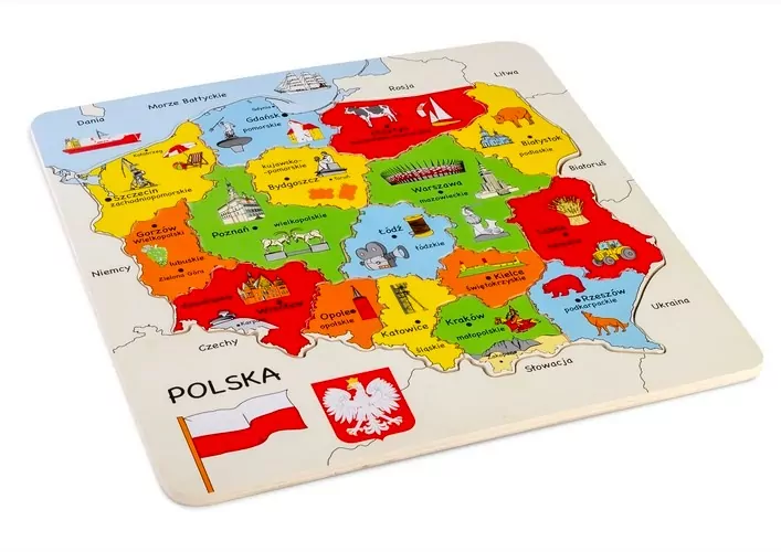 Mapa Polski. Drewniane puzzle - tantis.pl