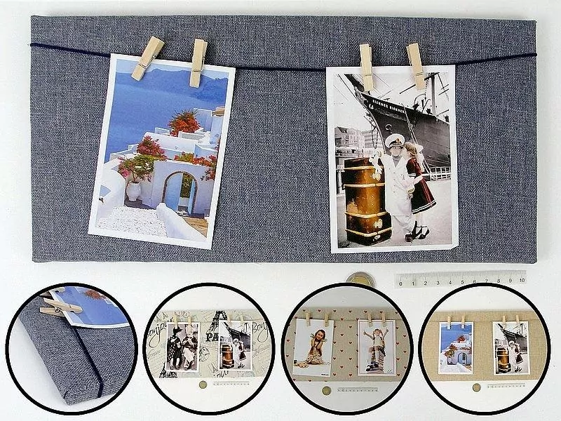 Ramka foto materiałowa z klamerkami MIX - tantis.pl