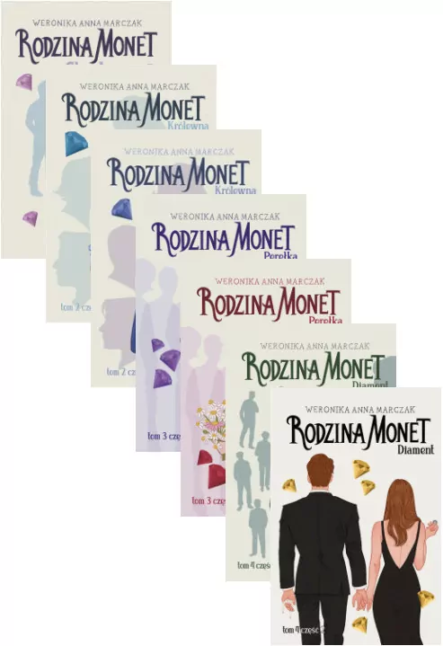 Pakiet: Skarb / Królewna / Perełka / Diament. Rodzina Monet. Tom 1-4 Część 1 i 2 - tantis.pl