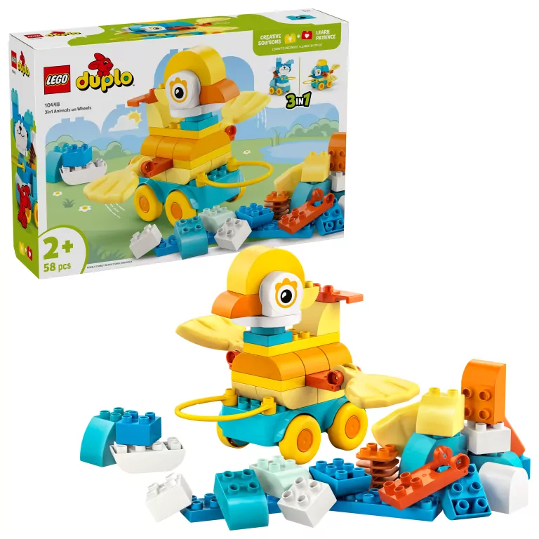 LEGO® Duplo. 3 w 1 Zwierzątka na kółkach 10448 - tantis.pl