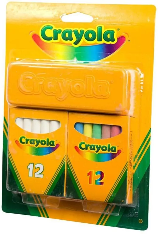 Zestaw kredy kolorowej i białej do tablic + gąbka - tantis.pl