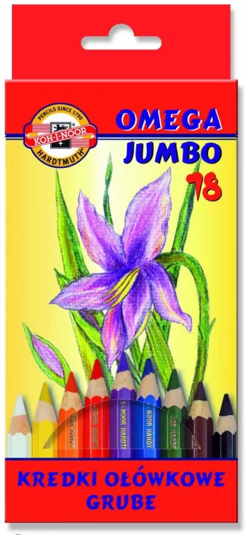 Kredki Omega Jumbo. 18 kolorów - tantis.pl