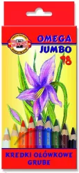 Kredki Omega Jumbo. 18 kolorów