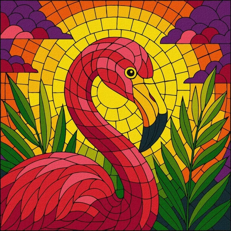 Malowanie po numerach - Witraż. Koliber 30x30cm - tantis.pl