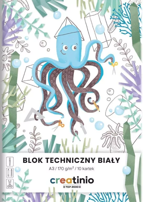 Blok techniczny biały A3/10K Creatinio, 10 sztuk - tantis.pl