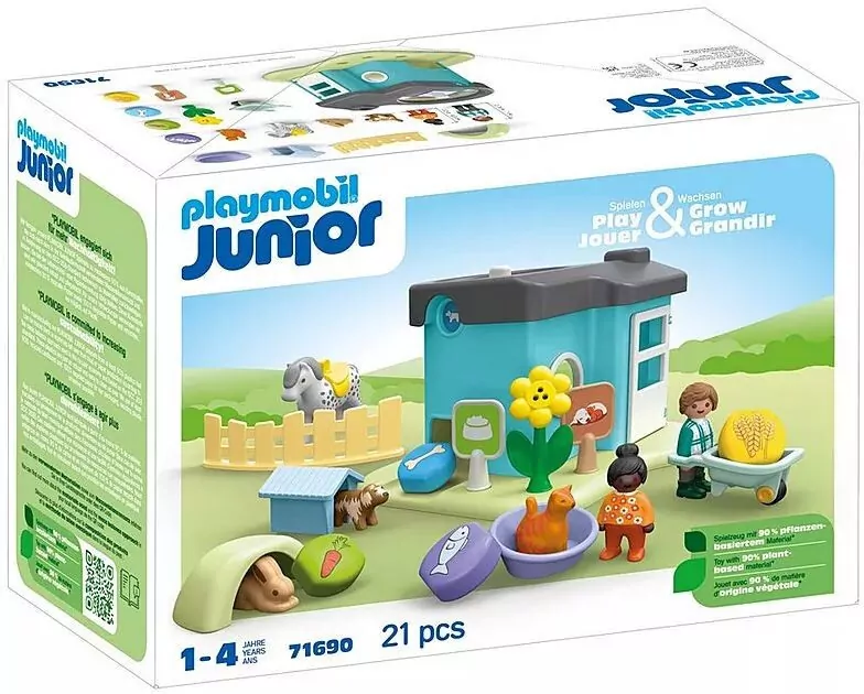 Hotel dla zwierząt z dozownikiem pokarmu. Zestaw z figurkami Junior 71690 - tantis.pl