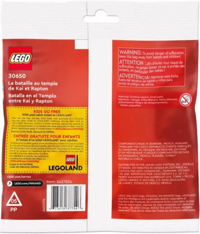 LEGO® Ninjago. Bitwa Kaia i Raptona w świątyni 30650 - tantis.pl