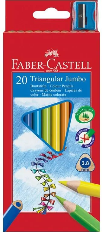 Kredki trójkątne Jumbo. 20 kolorów - tantis.pl