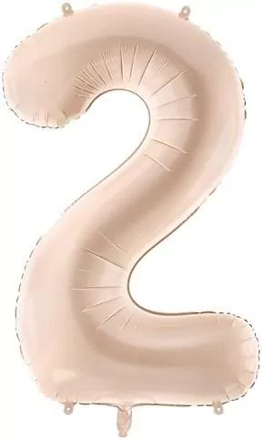 Balon foliowy cyfra 2 72cm c. beż - tantis.pl