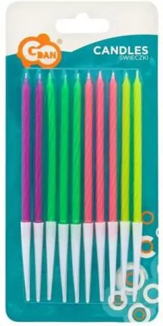 Świeczki neonowe 13.5x0.4cm 10szt - tantis.pl