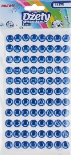 Dżety samoprzylepne niebieskie 8mm 88 sztuk - tantis.pl