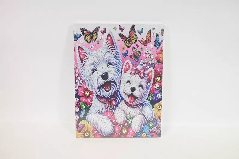 Diamentowa mozaika 23x30 Pieski i motyle - tantis.pl